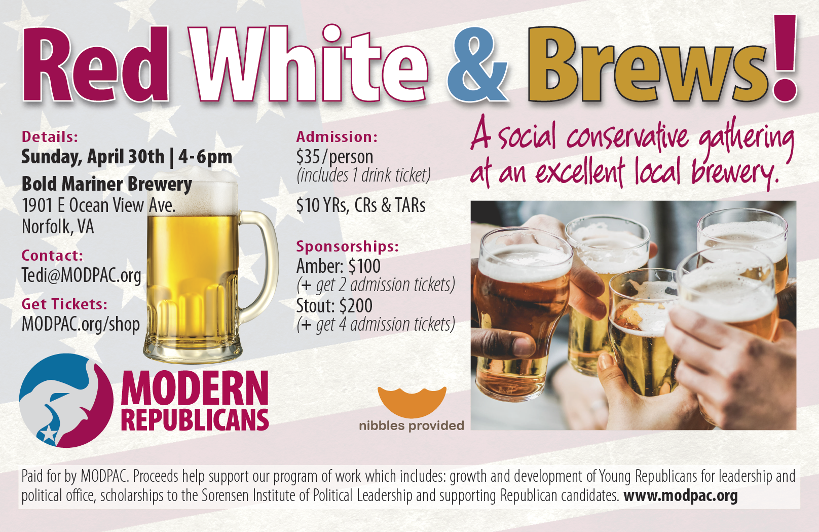 red, white & brews, conservative gathering